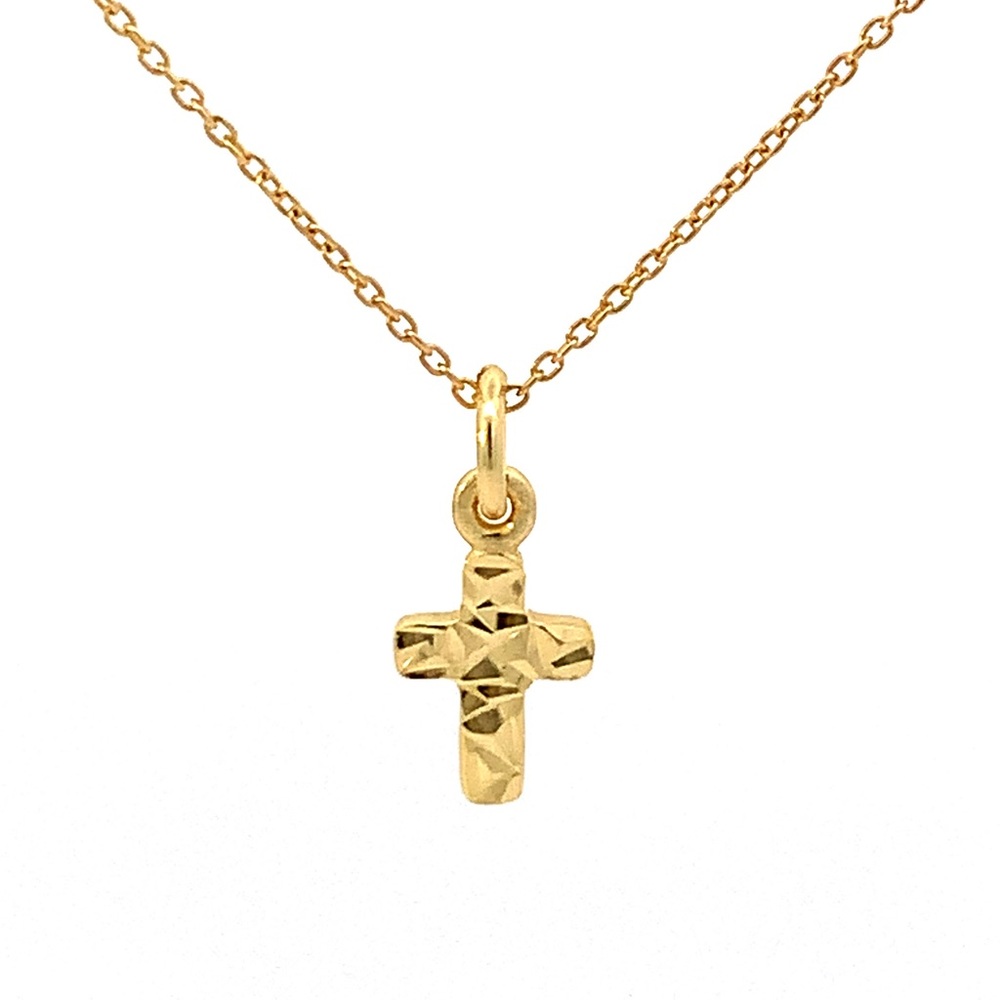 14k Gold/Sterling Cross Necklace